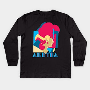 Aretha vecktor rainbow Kids Long Sleeve T-Shirt